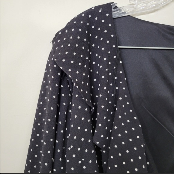 Adrianna Papell Pindot Printed Ruffle Wrap Black & White Dress. NWT! Sz 22W. - Picture 9 of 15